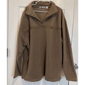 Chereskin Fleece Pullover Quarter Zip Cozy Comfy Casual‎ Brown XXL